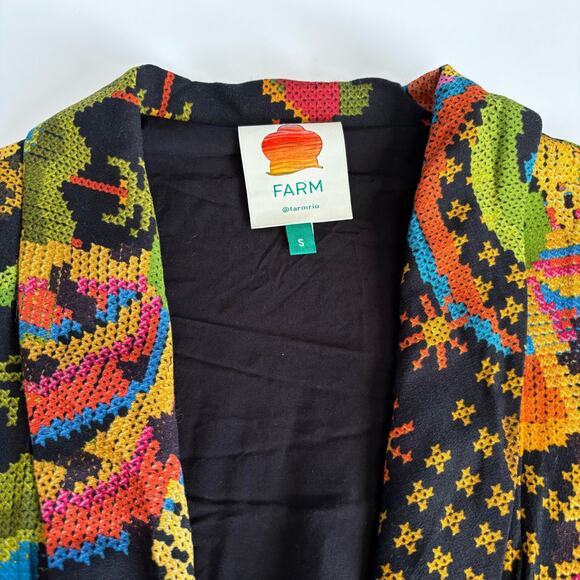 Farm Rio Macaw Island Tropical Cross Stitch
Print Long Sleeve Flowy Maxi Dress S - Picture 3 of 10